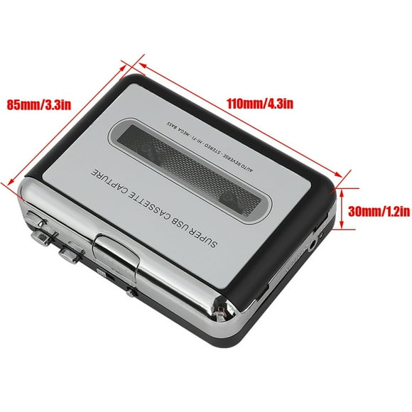 CD Recorder, Tape to PC Cassette Recorder Cassette Tape Player Cassette Deck with MP3 CD Converter Digital Audio Music Player for Home Outdoor Use