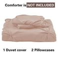 thumbnail image 3 of BedDecor 600 TC 3 Piece Pinch Pleated(Peach,Full/Queen) 100% Egyptian Cotton Base Duvet Set, 3 of 5