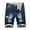 Dark Blue, variant on Mens and Big and Denim Shorts Zipper Elastic Slim Casual Denim Shorts Play Wrap Ripped Mid-length Pants Black Summer Denim Cargo Shorts