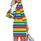 thumbnail image 4 of Vestido de sudadera con capucha estampado de manga larga con cremallera informal para mujer a la moda Pompotops hdfakjf5703, 4 of 5