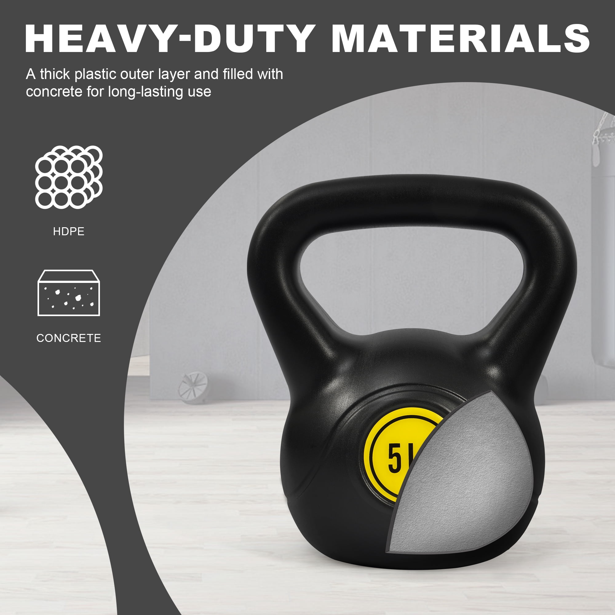 BalanceFrom Wide Grip Kettlebell Exercise Fitness Weight Set, 4-Pieces: 5lb, 10lb, 15lb and 20lb Kettlebells
