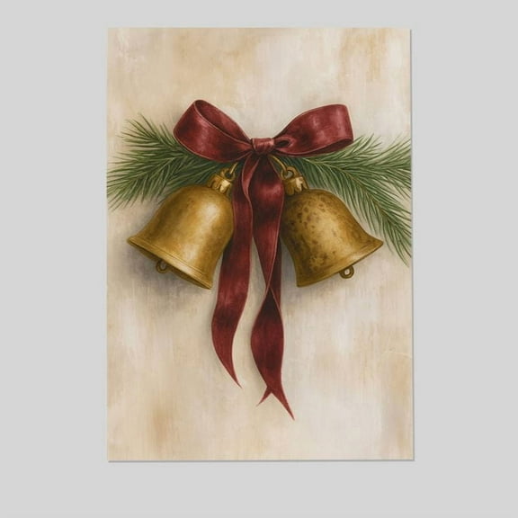 Christmas Poster- Vintage Christmas Bells Poster, One Sheet Wall Size 24''x36'' -Gategoo