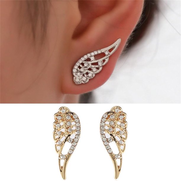 XWSHYW Pendientes Pendientes de Personalidad Hojas Hermosos Pendientes de Diamantes Malla Irregular