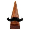 thumbnail image 3 of Handmade Wooden Nose Shaped Spectacle Specs Eyeglass Holder Stand with Moustache (Standard Size, Brown), 3 of 4