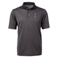 thumbnail image 2 of Men's Cutter & Buck Black Kansas State Wildcats Big & Tall Virtue Eco Pique Micro Stripe Recycled DryTec Polo, 2 of 3