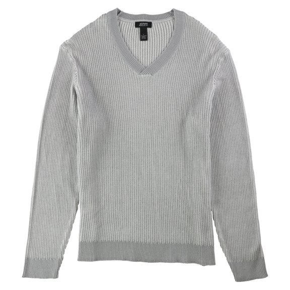 Alfani Mens v-neck Knit Sweater, Grey, Small