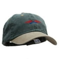 thumbnail image 5 of Soaring Patriotic Eagle Embroidered Pigment Dyed Wash Caps - Spruce Khaki OSFM, 5 of 5