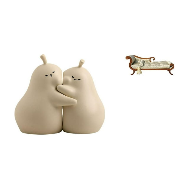 Sujetalibros de cerámica, modelo de sofá, fina artesanía, adorno de estantería, cama de madera en miniatura, accesorios fotográficos DIY, muebles de s