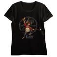 thumbnail image 5 of Kubo And The Two Strings Kubo Playing Two-Stringed Guitar Women's Black Crew Neck Short Sleeve T-shirt-Large, 5 of 7