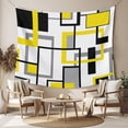 thumbnail image 2 of Yellow Black Grey Geometric Large Tapestry for Bedroom Wall Hanging Tapestry,Middle Century Modern Abstract Art Ceiling Backdrop Tapestries Poster Blanket Wall Decor for Living Room 85" x 90", 2 of 8