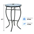 thumbnail image 3 of Costway Mosaïque Table d'Appoint Table d'Appoint Bistro Ronde Balcon Bleu Marine, 3 of 10