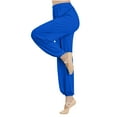 thumbnail image 5 of hotojiny Women's Loose Yoga Harem Pants Baggy Comfortable Workout Pants Elastic Waist Cinch Bottoms Dance Outfit M-3Xl, 5 of 5
