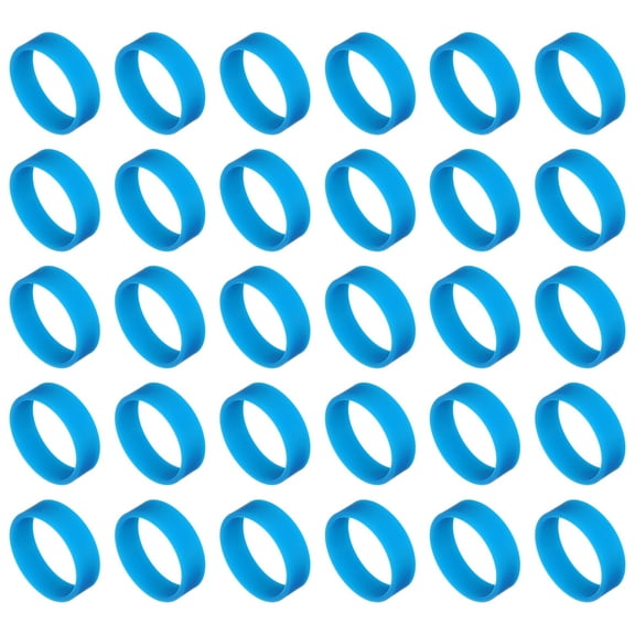 30Pcs Silicone Rubber Bands,20mm/0.8inch Rubber Bands Rings Cable Ties for Cord Wrapping Bag Wraps, Blue