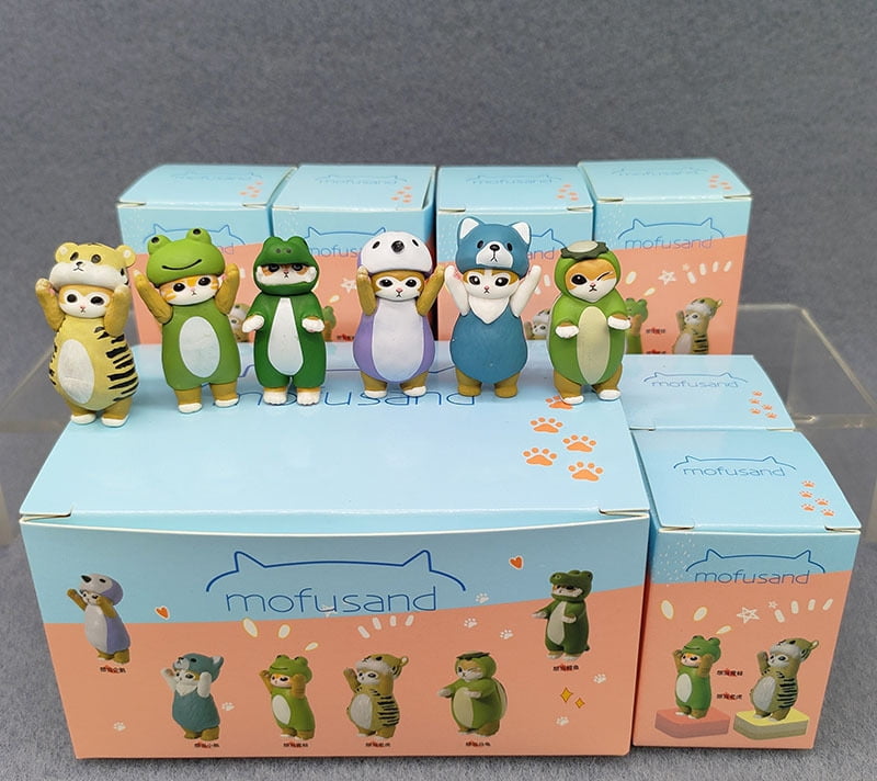 (Set of 6) New Mofusand Frog Tiger Figure Anime Cartoon Blind Box