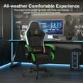 thumbnail image 2 of Dryfeedo Gaming Chair with LED Lights, Ergonomic Computer Chair with Lumbar Support, Adjustable Headrest & Footrest, Green, 2 of 10