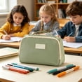 thumbnail image 5 of Leodye 1PCS Large Capacity Multifunctional Pencil Case Dual Use Stationery Bag and Cosmetic Storage Pouch for Daily Travel Carrying -9.6*6.69*3.54in, 5 of 8