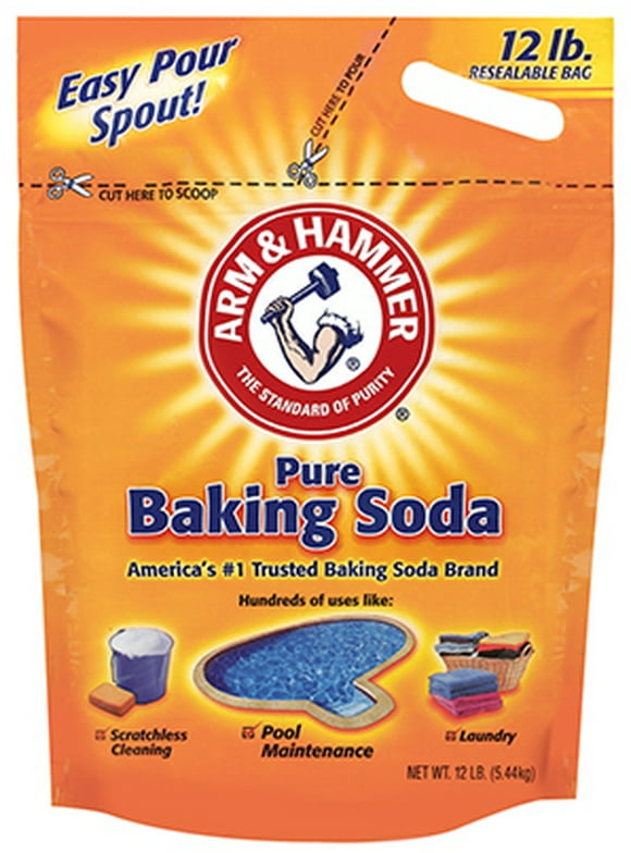 Arm & Hammer 12 LB Baking Soda 100% Sodium Bicarbonate Re-Sealable Bag