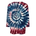 thumbnail image 4 of SOOMLON Womens 3/4 Length Sleeve Blouses Plus Size Tunic Cotton Tops Casual Round Neck Shirts Funny Tie Dye Print T Shirts 2025 Trendy Spring Summer Ladies Tops Loose Fit Y2k Basic Outfits Pullover S, 4 of 5