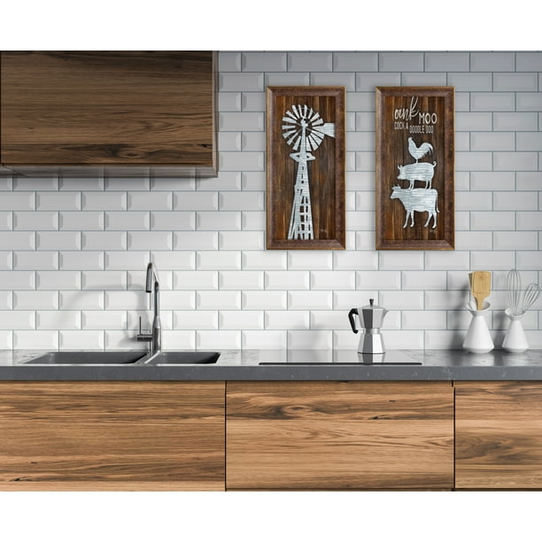 Gango Home Decor Rustic Windmill Farm Animal Kitchen Wall Art Two Brown 8x18in Prints In Gold Trim Frames Com Gango Home Decor Rustic Windmill Farm, Farm Animal Kitchen Decor