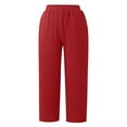 thumbnail image 3 of SIYUDAN Womens Pants Woman Pants Casual Red Adult Baggy Pants Loose Pants Wide Legged Pants With Pockets Summer Pants For Women 2025, 3 of 4