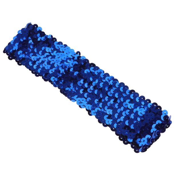 1pc Diadema de lentejuelas Moda deportiva Diadema con purpurina Tocado elástico Bling Headwear para mujeres niñas azul
