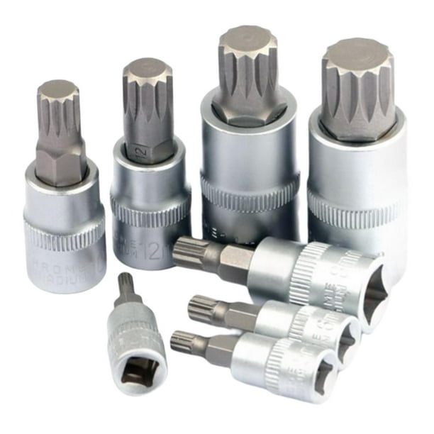 de puntas de destornillador de trinquete de dado de material acero 45# de 8 piezas, ~ , adaptador de accionamiento de 1/4 '' 3/8 '' 1/2 "cabeza CUTICAT toma de bits