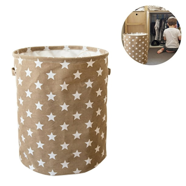 Cesta de ropa sucia plegable, resistente al agua, caja de ropa sucia redonda para el hogar, organizador de juguetes para niños, bolsa de almacenamiento con asa Ormromra 2035344-2