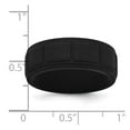 thumbnail image 2 of Silicone Black 8mm Grid Pattern Band Size 9 Ring for Women and Men, 2 of 2