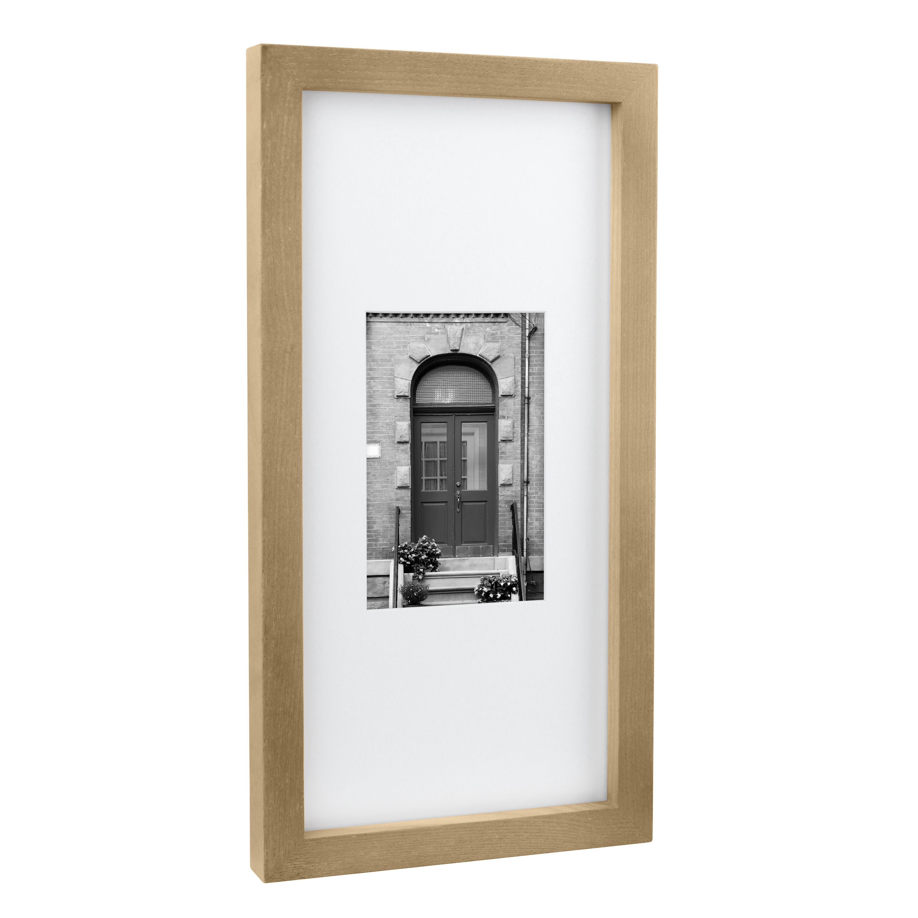 Better Homes & Gardens 7x14 Matted to 4x6 Gallery Wall Picture Frame, Natural Wood