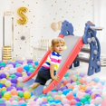 thumbnail image 3 of XJD Toddler Slide Indoor Slide for Toddlers Age 1-3 Slide for Kids, Outdoor Slide Baby Slide Plastic Slide Play Slide Basketball Hoop and Ball Foldable Slide, Blue, 3 of 13