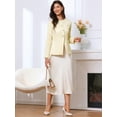 thumbnail image 4 of DARING DIVA Women's Collarless Long Sleeve Business Jacket Office Suit XS Beige, 4 of 6