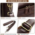 thumbnail image 3 of Full Grain Leather Briefcase for Men, Business Messenger Bag Laptop Bag Attache Case, Fits 15.6 Inch Laptop, 3 of 7