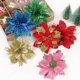 thumbnail image 3 of Flores decorativas navideñas clásicas, Adornos de árbol de Navidad, flores para nuevo para el hogar, suministros de fiesta de año, flor de Pascua brillante, 3 of 4