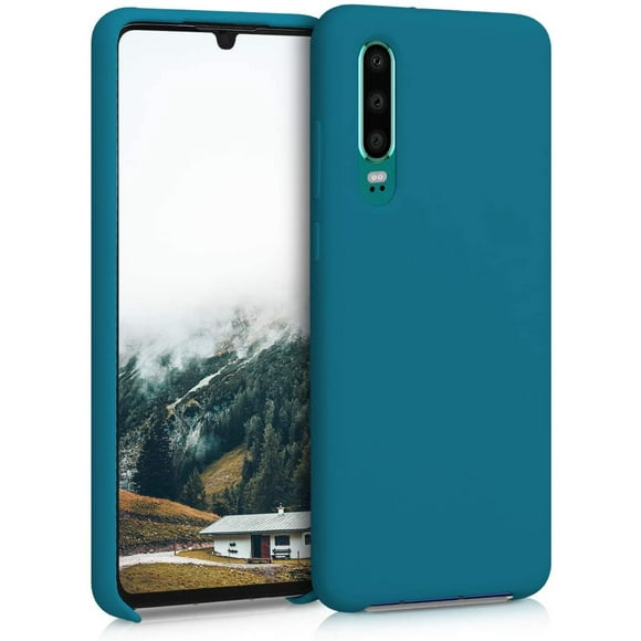 kwmobile TPU Silicone Case Compatible with Huawei P30 - Soft Flexible Rubber Protective Cover - Teal Matte