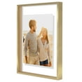 thumbnail image 6 of Americanflat 11x14 Picture Frame with Shatter-Resistant Glass Aluminum Floating Display Photo Signature - Gold, 6 of 9