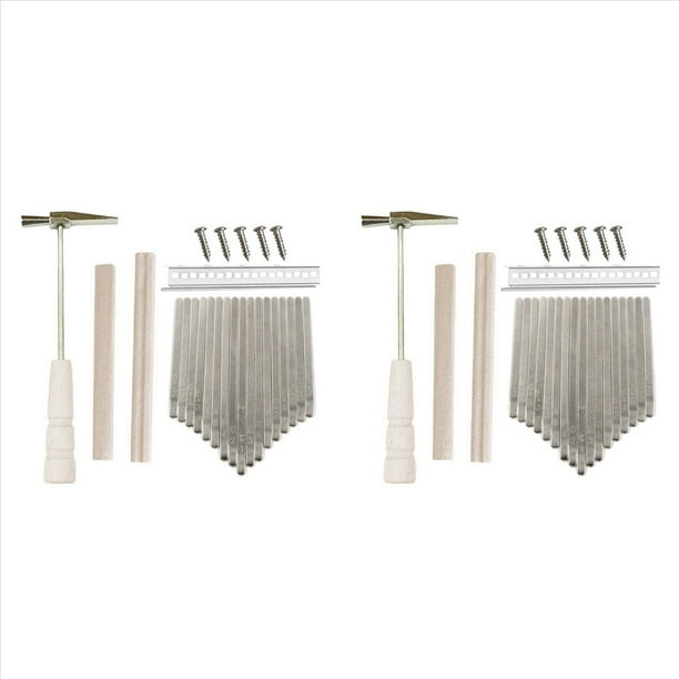 2X 17 Teclas Kalimba DIY Kit Thum Piano Piezas de Repuesto con Llaves Puente Tuning Hammer Kit Kalimba Accesorios