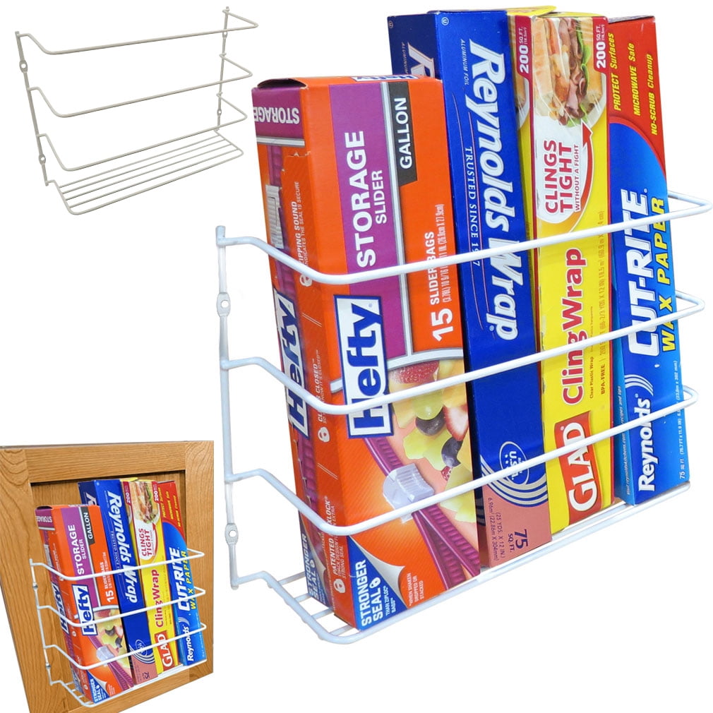 Evelots Wrap Organizer RackDoor/Wall MountPlastic/Foil/Wax Paper