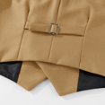 thumbnail image 6 of Boys Blazer Vest, Preppy Style Casual Waistcoat for Kids, Mid-Length Layering Vest for Autumn Winter School and Outdoor Activities, Boys Sleeveless Jacket, 2-14Y Khaki 120, 6 of 9