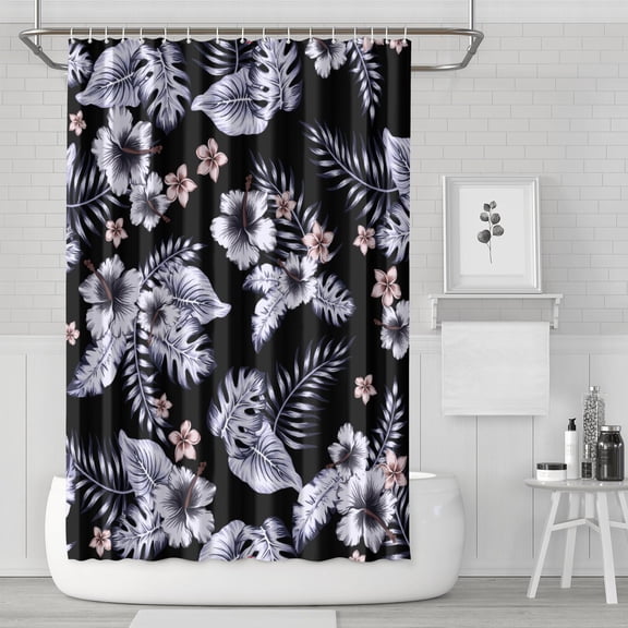 Waterproof Beautiful Colorful Floral Shower Curtain 72x72 Inch Boho Style Polyester Unique Shower Curtain for Bathroom Hotel Home Decor with 12 Plastic Hooks