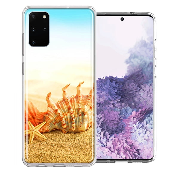MUNDAZE For Samsung Galaxy S20 Plus Beach Shell Design Double Layer Phone Case Cover
