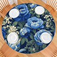 thumbnail image 2 of Pioneer Flower Floral Print Pattern Round Fitted Tablecloth with Elastic Edge,Dining Table Cover Waterproof,Outdoor Round Tablecloth for Camping,Dining,Indoor and Outdoor, 2 of 7