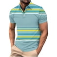thumbnail image 2 of Gamivast Summer Shirts Tropical Print Golf Shirts Quick Dry Lapel Collar Casual Shirts Soft Stretchy Button Placket Business Office Work, 2 of 5