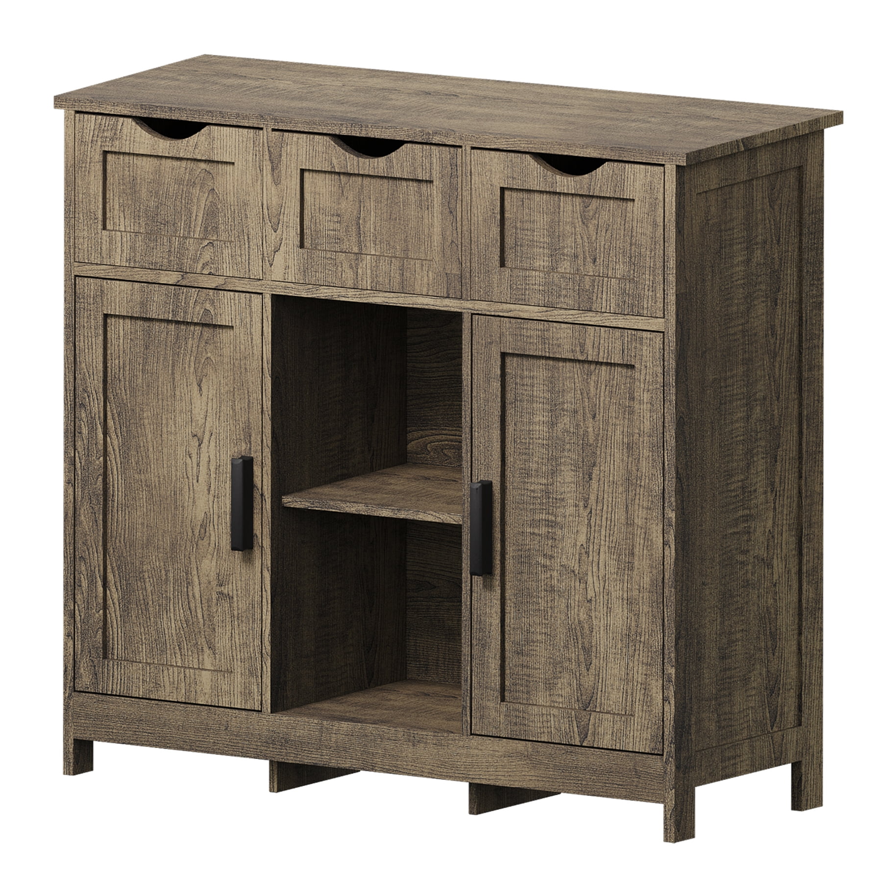 Homy Casa Gray Accent Storage Cabinet with Drawers and Shelves, for Living Room and Dining Room