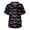 Purple, variant on Men's Halloween Scrub Tops V-Neck Short Sleeve Bat and Star Print Medical Uniform with Chest Pocket and Front Patch Pockets Comfortable Workwear Black L