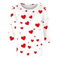 thumbnail image 7 of Tauxra Valentine's Day Pullover Top For Women with Heart Print, 3/4 Sleeve Crew Neck Casual Shirt, Cute Holiday Tee for Dates and Parties, 7 of 7