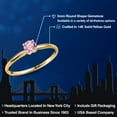 thumbnail image 2 of Gem Stone King 14K Yellow Gold Pink Lab Grown Diamond Engagement Ring for Women | 0.50 Cttw | Round 5MM | Gemstone April Birthstone | Size 8, 2 of 6