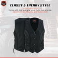 thumbnail image 3 of Daniel Smart XS to 5XL Biker Vest for Women Black Leather Vest with Stylish Side Laces, 3 of 5