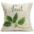 thumbnail image 3 of Throw Pillow Covers Green Plants with Botanical Quote Decorative Pillow Covers Set of 4 Cotton Linen Vintage Herb Plant Flower Leaves Decor Throw Waist Lumbar Pillow Case Cushion Cover 18"(Green Leaf), 3 of 6