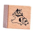 thumbnail image 2 of Sello de gato, animal lindo para niños, sello de goma de madera para manualidades DIY, planificador Viajar, 2 of 9