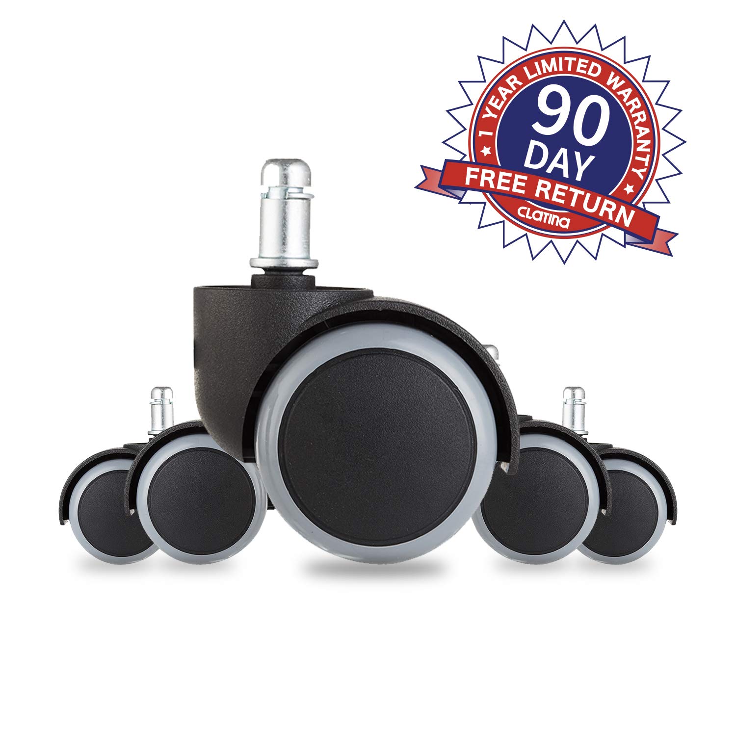 Office Chair Caster Wheels Gray